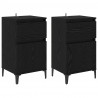 Szafka Nocna z szufladą 2 pcs Czarny Dąb 40 x 35 x 70 cm