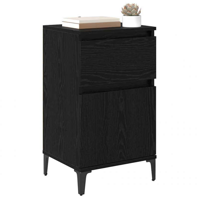 Szafka Nocna z szufladą 2 pcs Czarny Dąb 40 x 35 x 70 cm