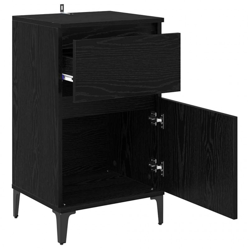 Szafka Nocna z szufladą 2 pcs Czarny Dąb 40 x 35 x 70 cm