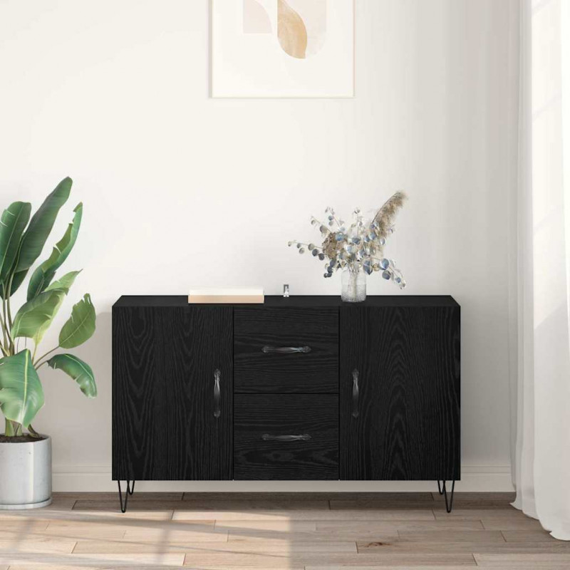 Bufet Czarny Dąb 100 x 36 x 60 cm Materiał drewnopochodny