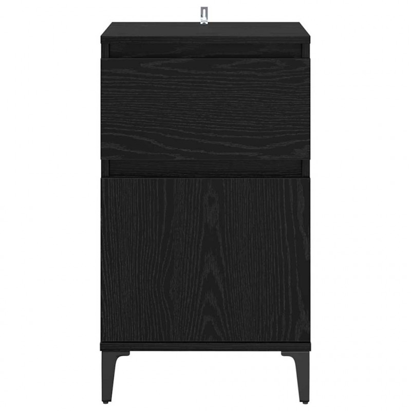 Szafka Nocna z szufladą 2 pcs Czarny Dąb 40 x 35 x 70 cm