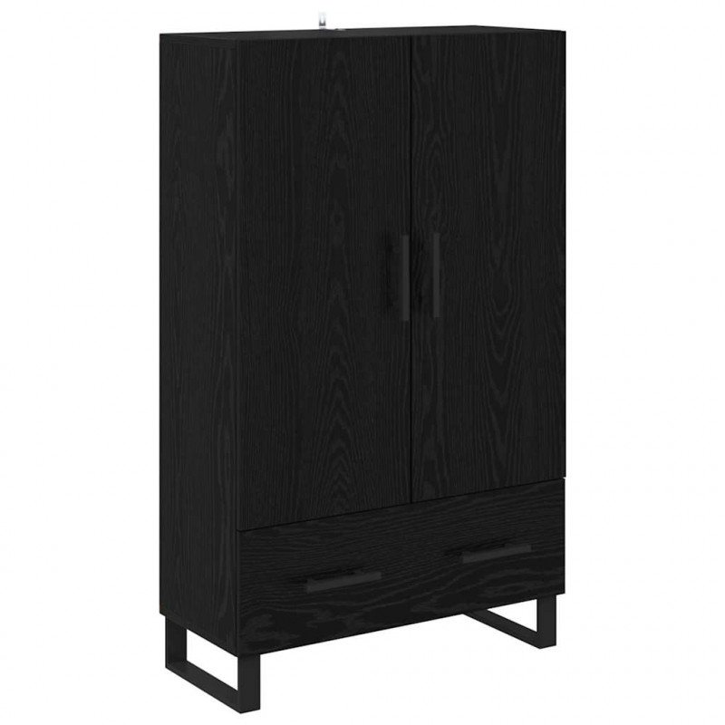 Highboard Czarny Dąb 69,5 x 30 x 115 cm Materiał drewnopochodny