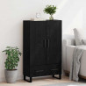 Highboard Czarny Dąb 69,5 x 30 x 115 cm Materiał drewnopochodny