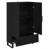 Highboard Czarny Dąb 69,5 x 30 x 115 cm Materiał drewnopochodny
