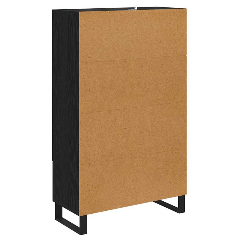 Highboard Czarny Dąb 69,5 x 30 x 115 cm Materiał drewnopochodny