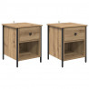 Szafka Nocna z szufladą 2 pcs Dąb rzemieślniczy 40 x 42 x 50 cm