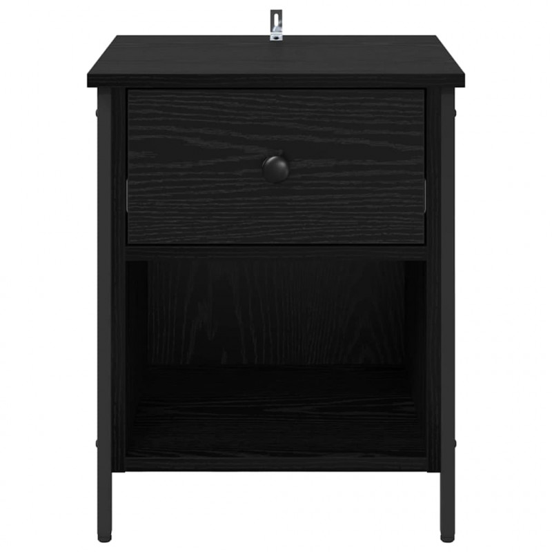 Szafka Nocna z szufladą 2 pcs Czarny Dąb 40 x 42 x 50 cm