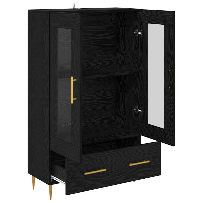 Highboard z szufladą Czarny Dąb 69,5 x 31 x 115 cm