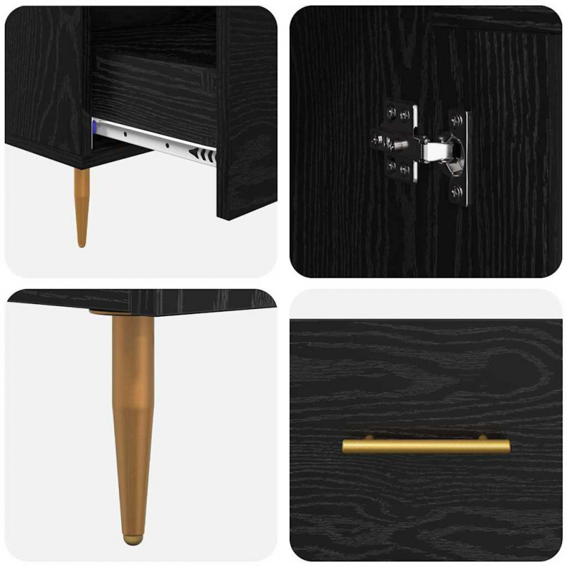 Highboard z szufladą Czarny Dąb 69,5 x 31 x 115 cm