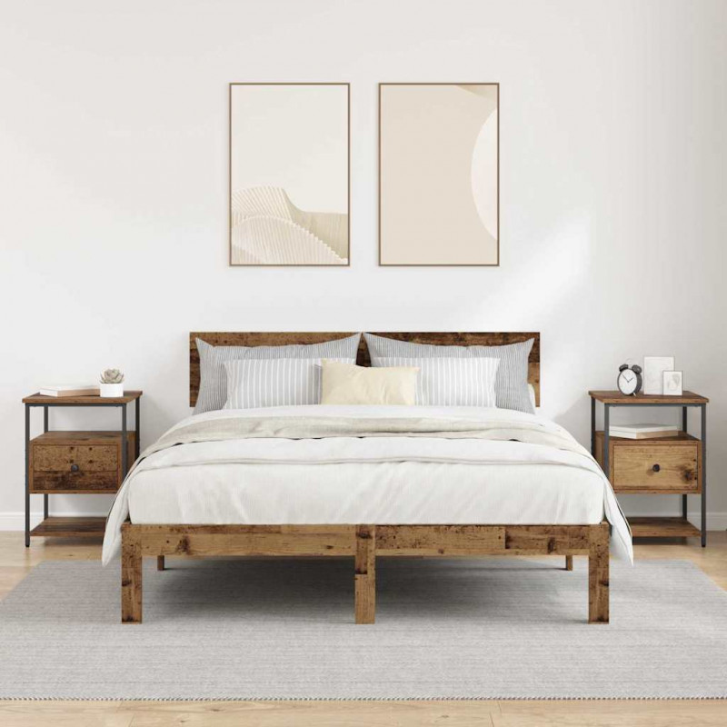 Szafka Nocna z szufladą 2 pcs Stare drewno 40 x 42 x 56 cm