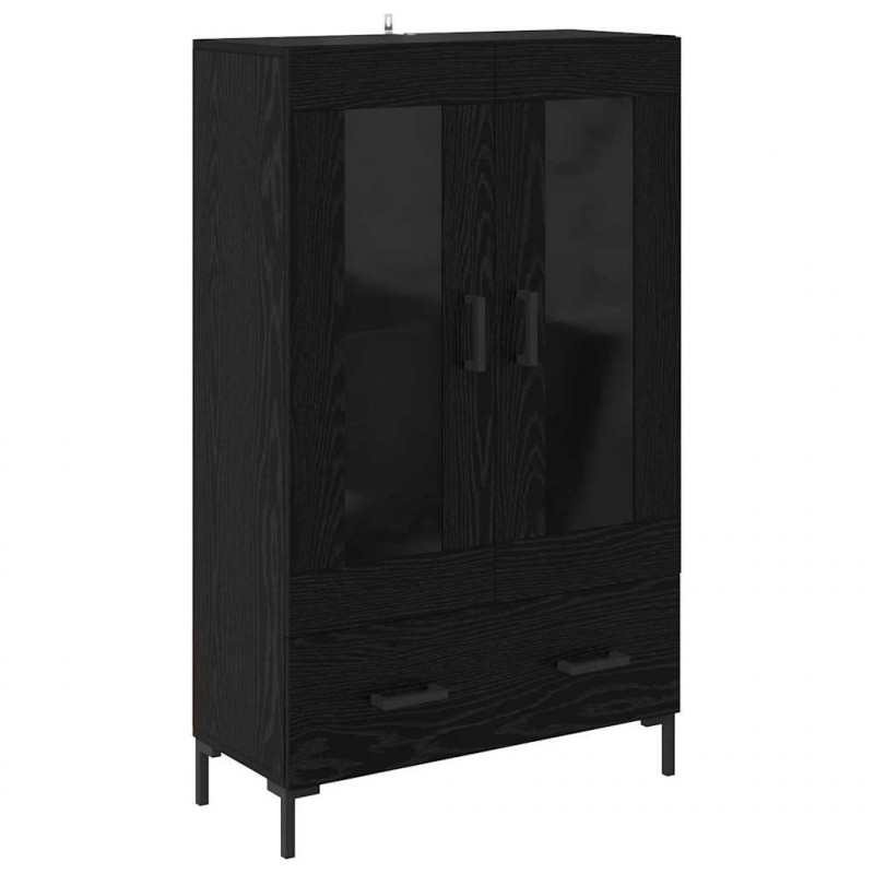 Highboard Czarny Dąb 69,5 x 31 x 115 cm Materiał drewnopochodny
