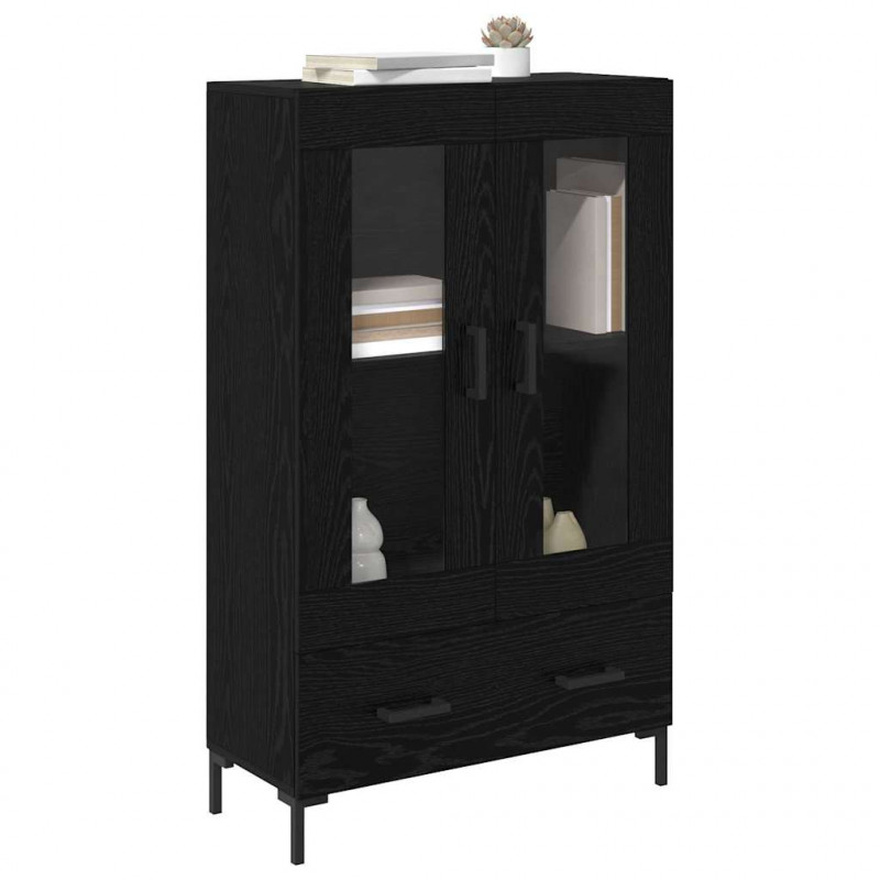 Highboard Czarny Dąb 69,5 x 31 x 115 cm Materiał drewnopochodny