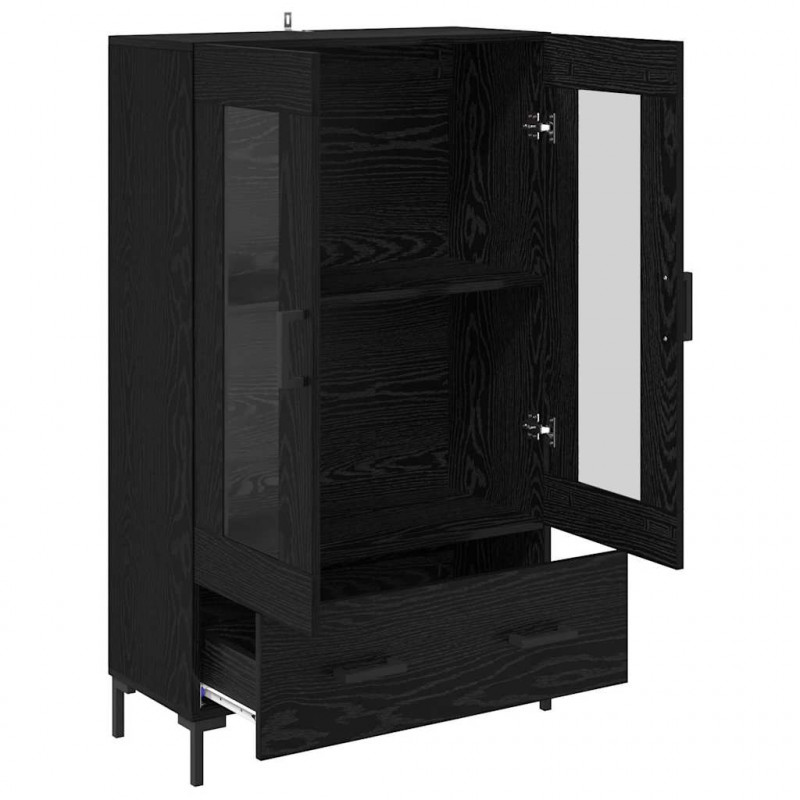 Highboard Czarny Dąb 69,5 x 31 x 115 cm Materiał drewnopochodny