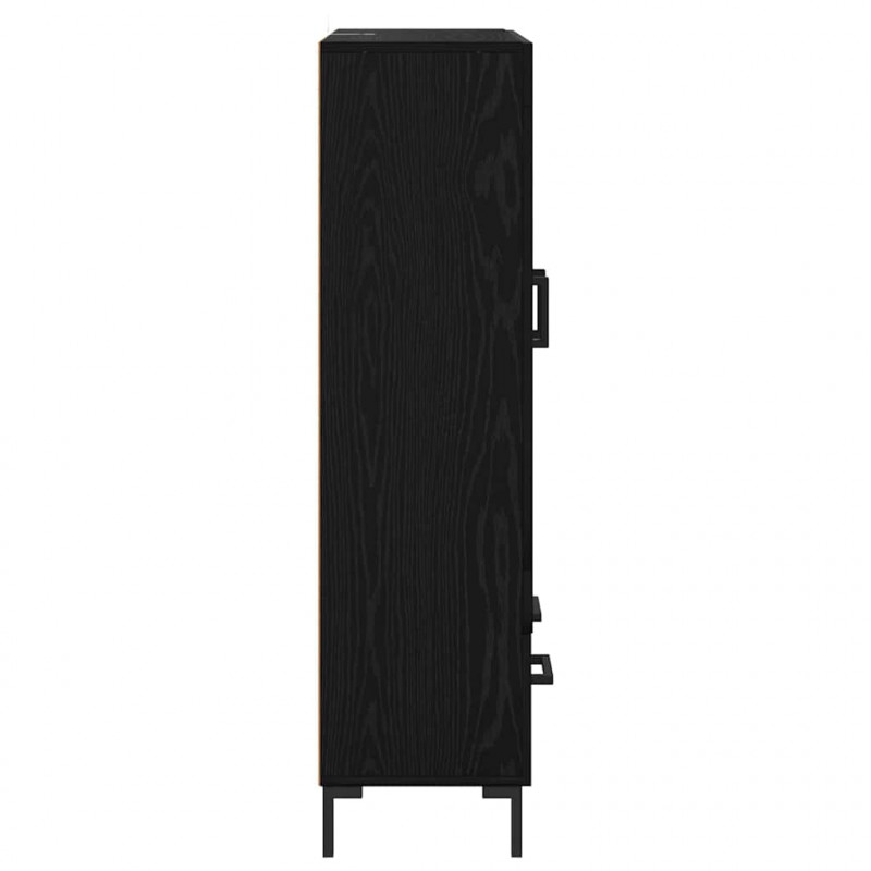 Highboard Czarny Dąb 69,5 x 31 x 115 cm Materiał drewnopochodny