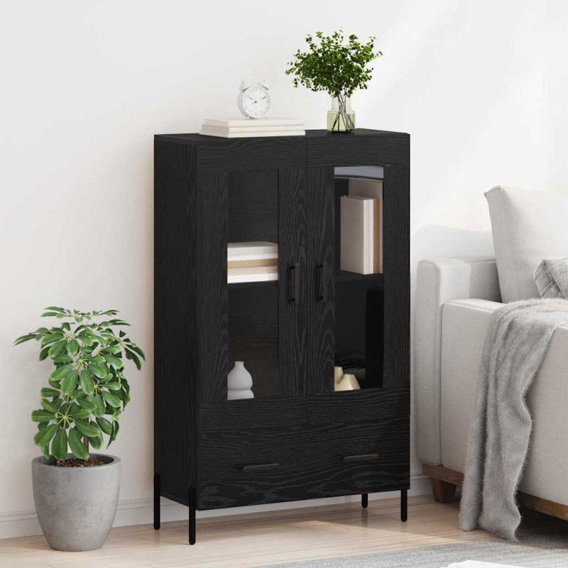 Highboard z szufladą Corona Czarny Dąb 69,5 x 31 x 115 cm