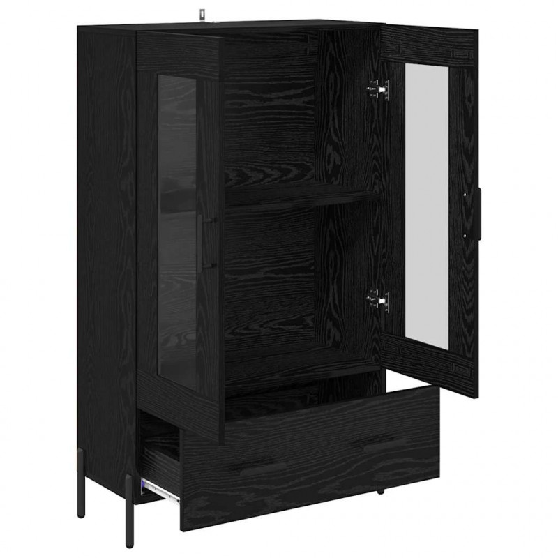 Highboard z szufladą Corona Czarny Dąb 69,5 x 31 x 115 cm