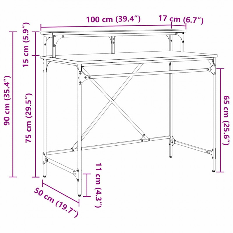 Biurko Stare drewno 100 x 50 x 90 cm Materiał drewnopochodny