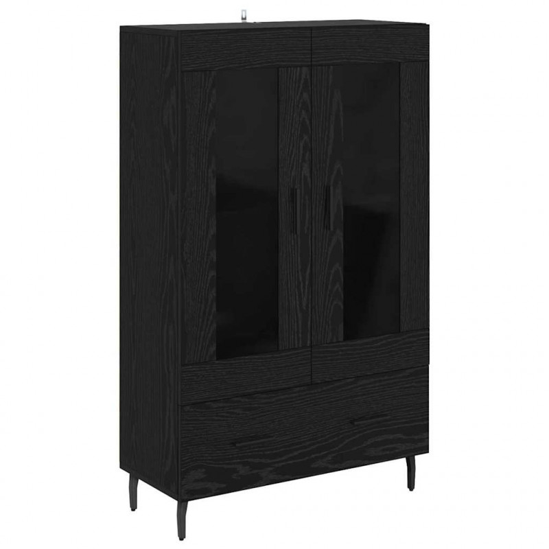 Highboard Czarny Dąb 69,5 x 31 x 115 cm Materiał drewnopochodny