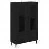 Highboard Czarny Dąb 69,5 x 31 x 115 cm Materiał drewnopochodny