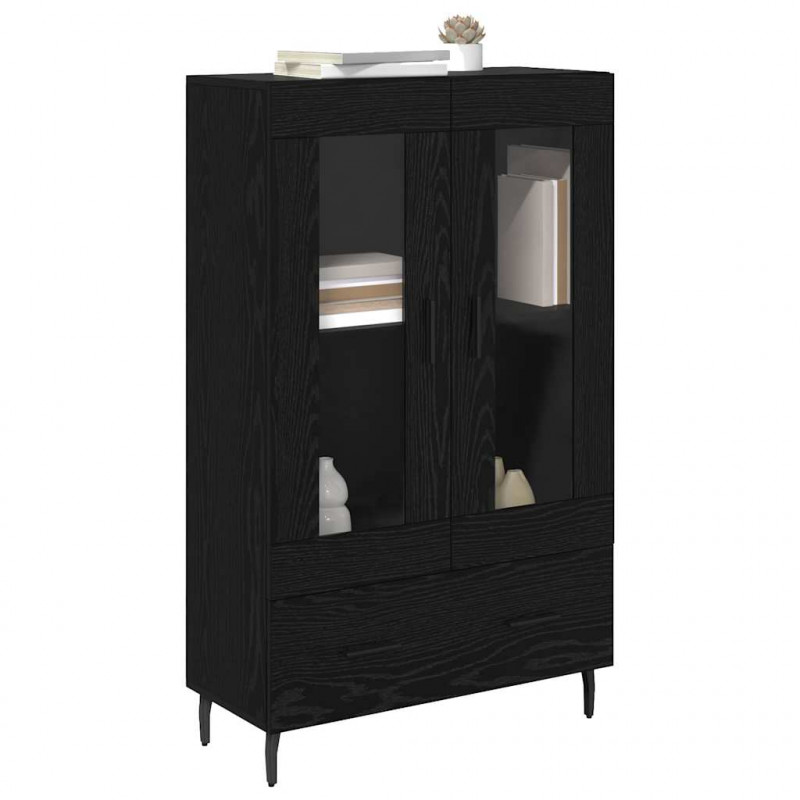 Highboard Czarny Dąb 69,5 x 31 x 115 cm Materiał drewnopochodny