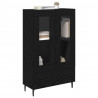 Highboard Czarny Dąb 69,5 x 31 x 115 cm Materiał drewnopochodny