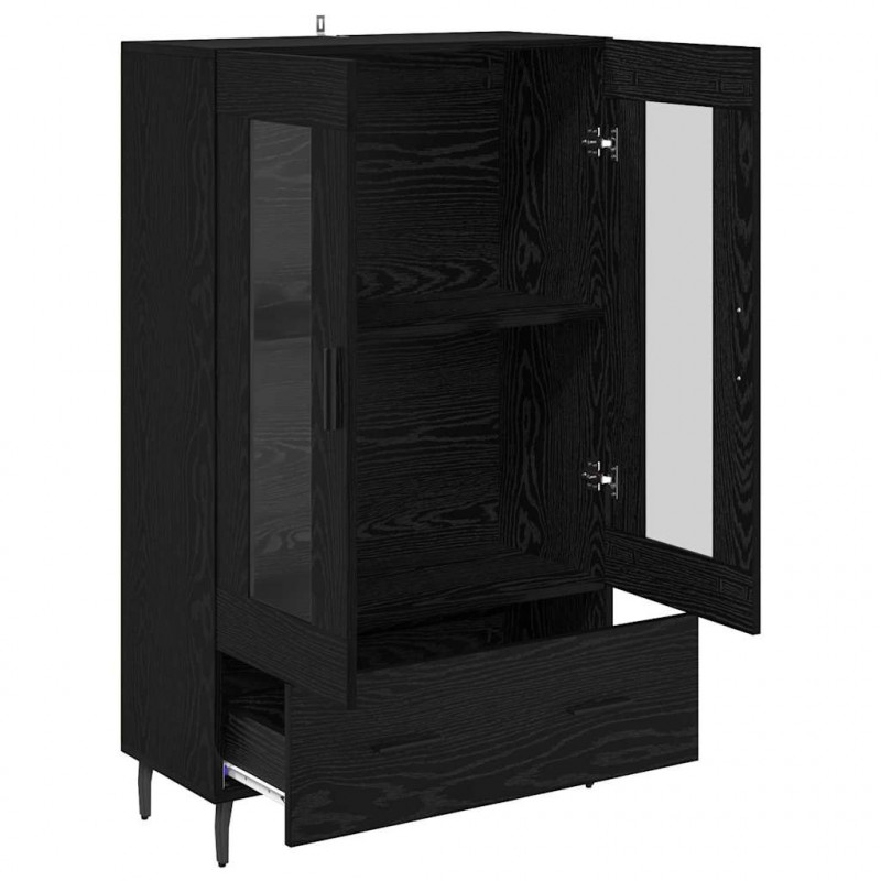 Highboard Czarny Dąb 69,5 x 31 x 115 cm Materiał drewnopochodny