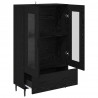 Highboard Czarny Dąb 69,5 x 31 x 115 cm Materiał drewnopochodny