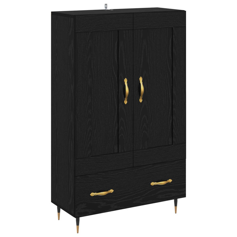 Highboard Czarny Dąb 69,5 x 31 x 115 cm Materiał drewnopochodny