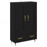 Highboard Czarny Dąb 69,5 x 31 x 115 cm Materiał drewnopochodny