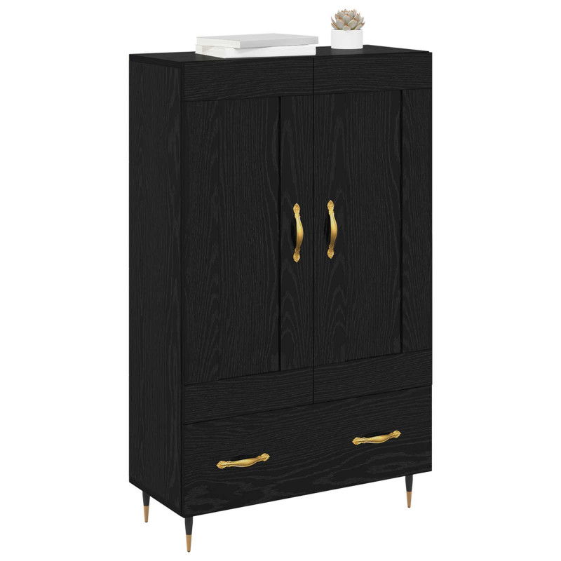 Highboard Czarny Dąb 69,5 x 31 x 115 cm Materiał drewnopochodny