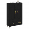 Highboard Czarny Dąb 69,5 x 31 x 115 cm Materiał drewnopochodny