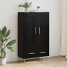 Highboard Czarny Dąb 69,5 x 31 x 115 cm Materiał drewnopochodny