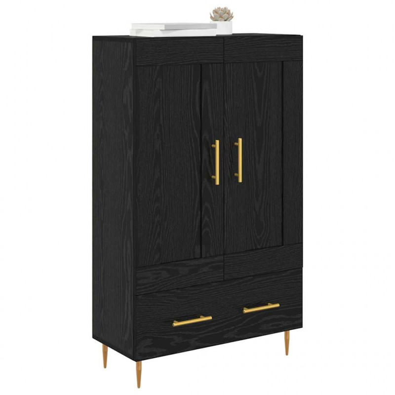 Highboard Czarny Dąb 69,5 x 31 x 115 cm Materiał drewnopochodny
