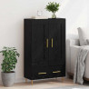 Highboard Czarny Dąb 69,5 x 31 x 115 cm Materiał drewnopochodny