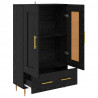 Highboard Czarny Dąb 69,5 x 31 x 115 cm Materiał drewnopochodny