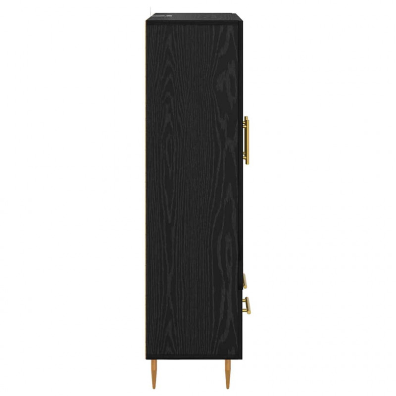 Highboard Czarny Dąb 69,5 x 31 x 115 cm Materiał drewnopochodny