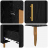 Highboard Czarny Dąb 69,5 x 31 x 115 cm Materiał drewnopochodny
