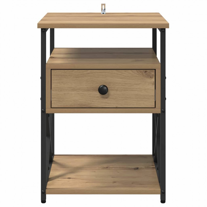 Szafka Nocna z szufladą 2 pcs Dąb rzemieślniczy 40 x 42 x 55 cm