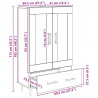 Highboard Czarny Dąb 69,5 x 31 x 115 cm Materiał drewnopochodny