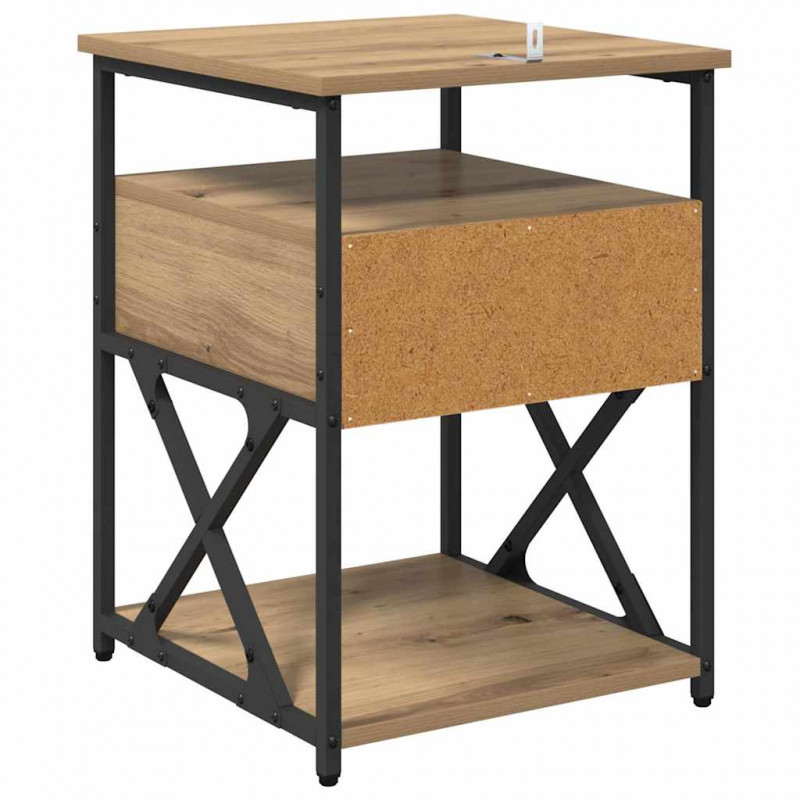 Szafka Nocna z szufladą 2 pcs Dąb rzemieślniczy 40 x 42 x 55 cm