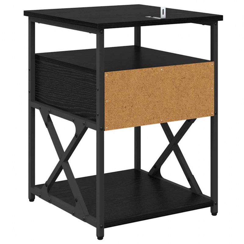 Szafka Nocna Czarny Dąb 40 x 42 x 55 cm Materiał drewnopochodny