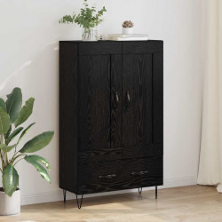 Highboard Czarny Dąb 69,5 x 31 x 115 cm Materiał drewnopochodny