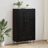 Highboard Czarny Dąb 69,5 x 31 x 115 cm Materiał drewnopochodny