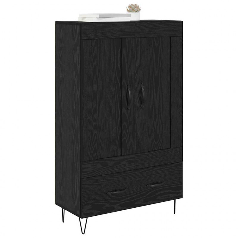 Highboard Czarny Dąb 69,5 x 31 x 115 cm Materiał drewnopochodny