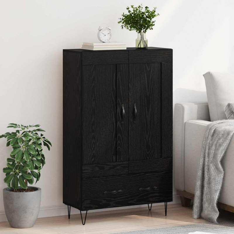 Highboard Czarny Dąb 69,5 x 31 x 115 cm Materiał drewnopochodny
