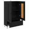 Highboard Czarny Dąb 69,5 x 31 x 115 cm Materiał drewnopochodny