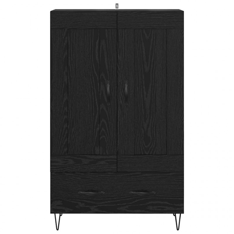 Highboard Czarny Dąb 69,5 x 31 x 115 cm Materiał drewnopochodny