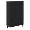 Highboard Czarny Dąb 69,5 x 31 x 115 cm Materiał drewnopochodny