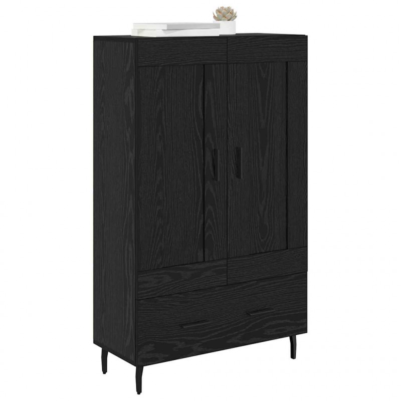Highboard Czarny Dąb 69,5 x 31 x 115 cm Materiał drewnopochodny
