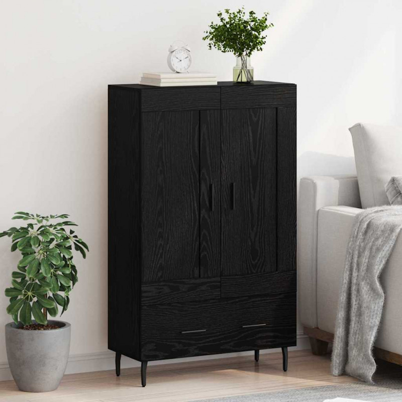 Highboard Czarny Dąb 69,5 x 31 x 115 cm Materiał drewnopochodny